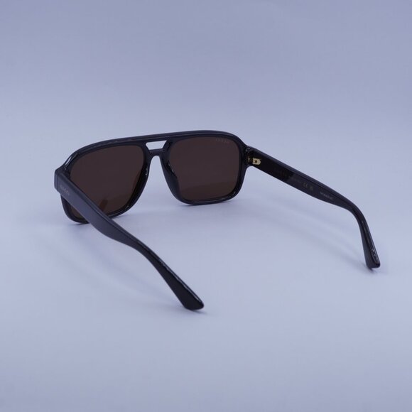 Gucci GG1342S 005 Sunglasses Grey Aviator Frame, Brown Lenses - Picture 4 of 10